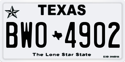 TX license plate BWO4902