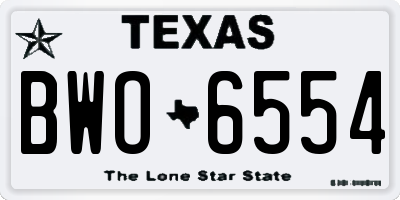 TX license plate BWO6554