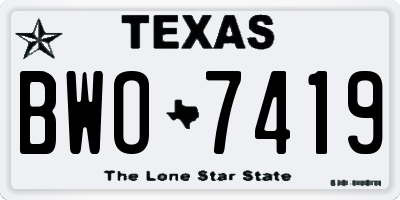 TX license plate BWO7419