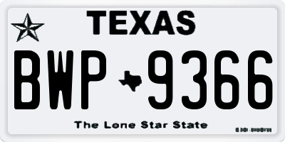 TX license plate BWP9366