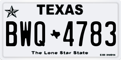 TX license plate BWQ4783