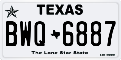 TX license plate BWQ6887