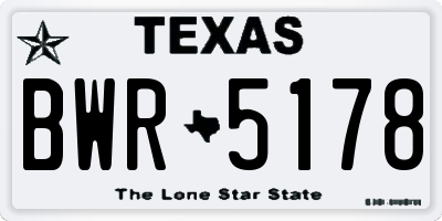 TX license plate BWR5178