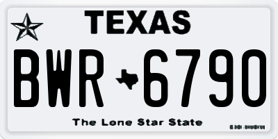 TX license plate BWR6790
