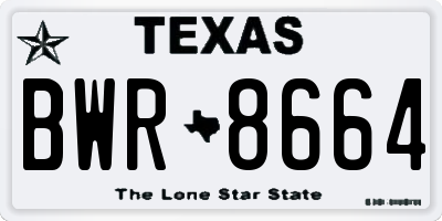 TX license plate BWR8664