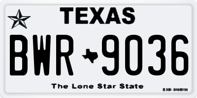 TX license plate BWR9036