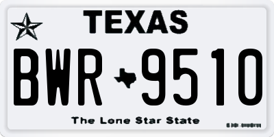 TX license plate BWR9510