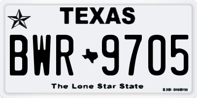 TX license plate BWR9705
