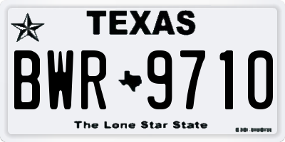 TX license plate BWR9710