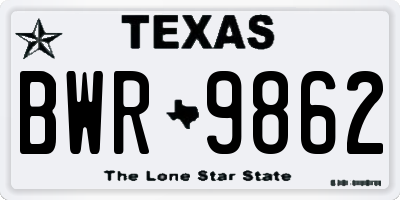 TX license plate BWR9862