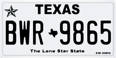 TX license plate BWR9865