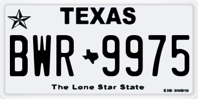 TX license plate BWR9975
