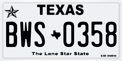 TX license plate BWS0358