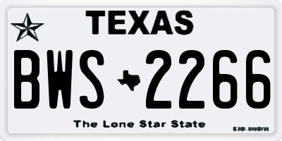 TX license plate BWS2266