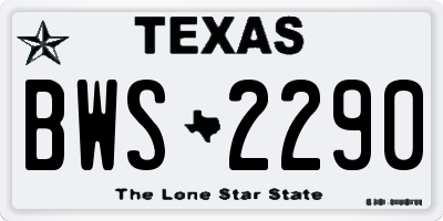 TX license plate BWS2290