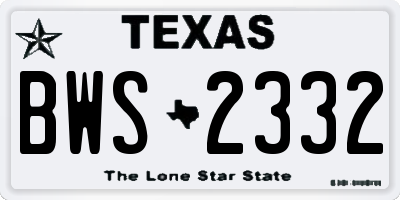 TX license plate BWS2332