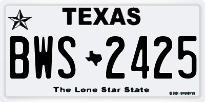 TX license plate BWS2425
