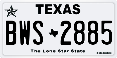 TX license plate BWS2885