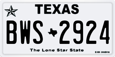 TX license plate BWS2924