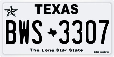 TX license plate BWS3307