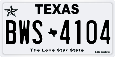 TX license plate BWS4104