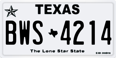 TX license plate BWS4214