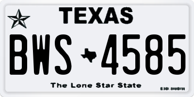 TX license plate BWS4585