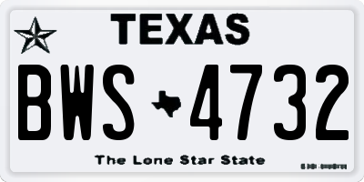 TX license plate BWS4732