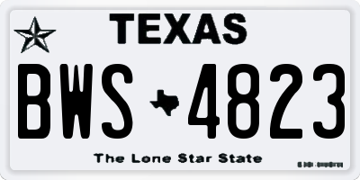 TX license plate BWS4823