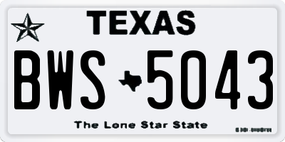TX license plate BWS5043