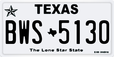 TX license plate BWS5130