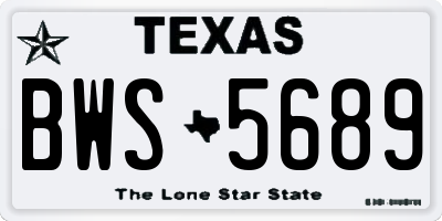 TX license plate BWS5689