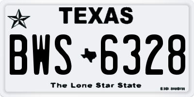 TX license plate BWS6328