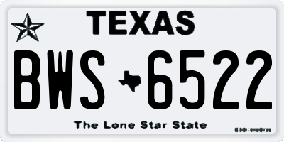 TX license plate BWS6522