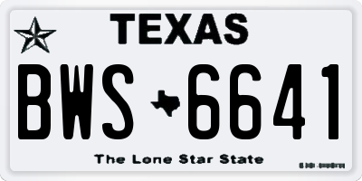 TX license plate BWS6641