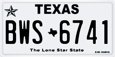 TX license plate BWS6741