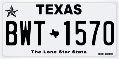 TX license plate BWT1570