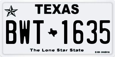TX license plate BWT1635