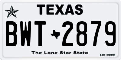 TX license plate BWT2879