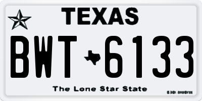 TX license plate BWT6133