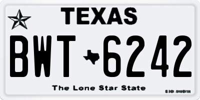 TX license plate BWT6242