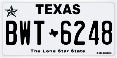 TX license plate BWT6248