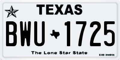 TX license plate BWU1725