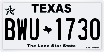 TX license plate BWU1730
