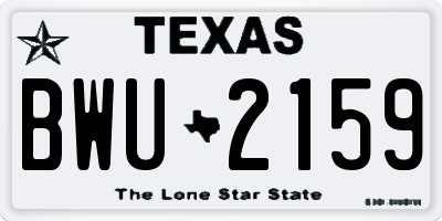 TX license plate BWU2159