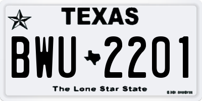 TX license plate BWU2201