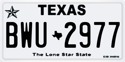 TX license plate BWU2977