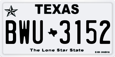 TX license plate BWU3152