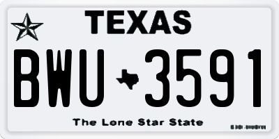 TX license plate BWU3591