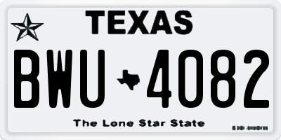 TX license plate BWU4082